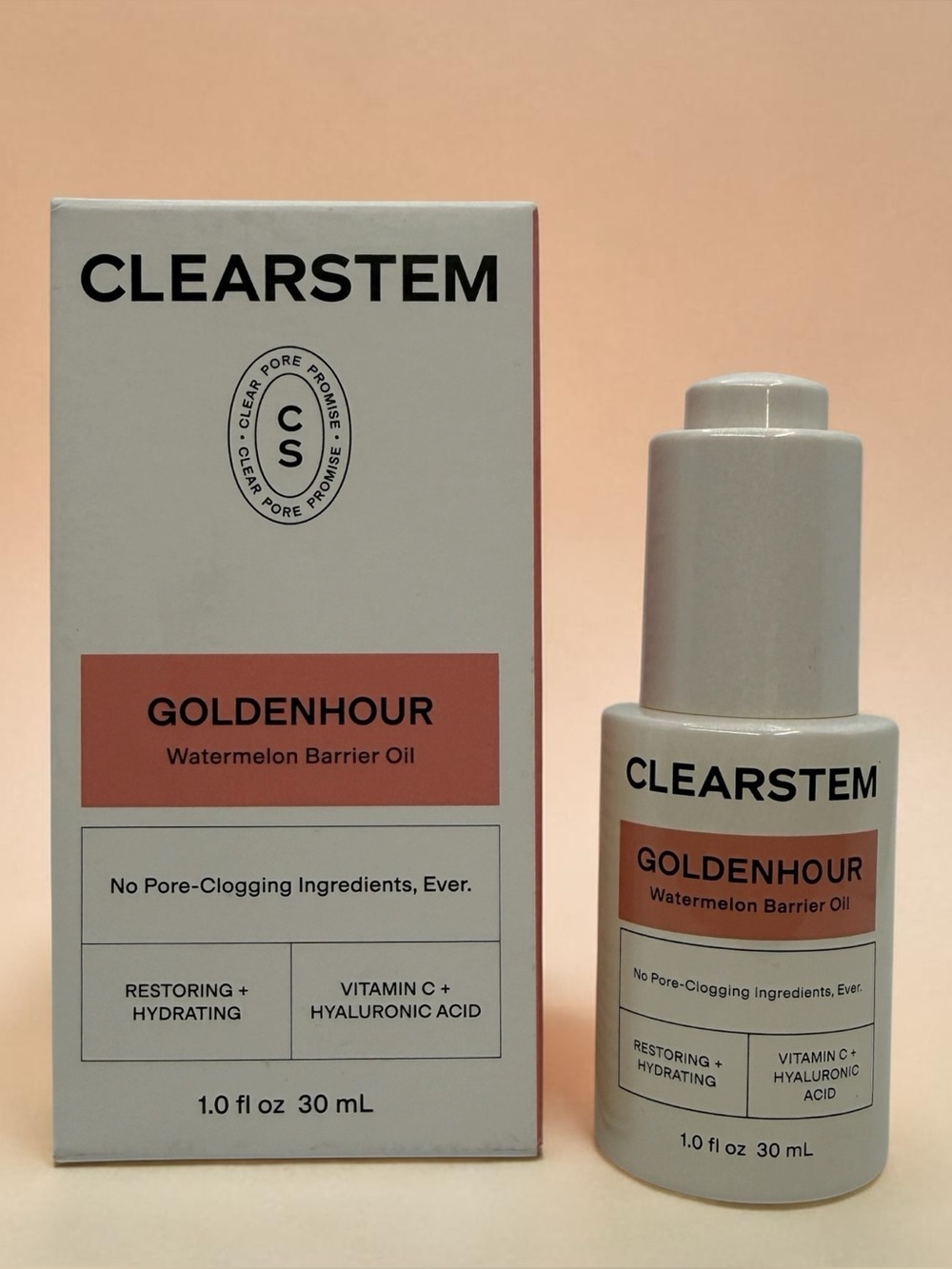 CLEARSTEM GOLDENHOUR Facial Oil Vitamin C Hyaluronic Hydration EXP 6/28